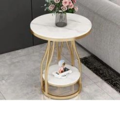 bàn gọc sofa mặt đá mặt tròn